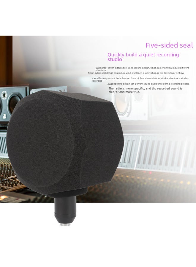 قطن امتصاص الصوت للميكروفون المباشر، غطاء إسفنج عازل للصوت، إسفنج مضاد للرياح لتقليل الضوضاء، مكثف إسفنجي ثماني، حلقة قمح إسفنجية، غطاء إسفنج للقمح - Image 3