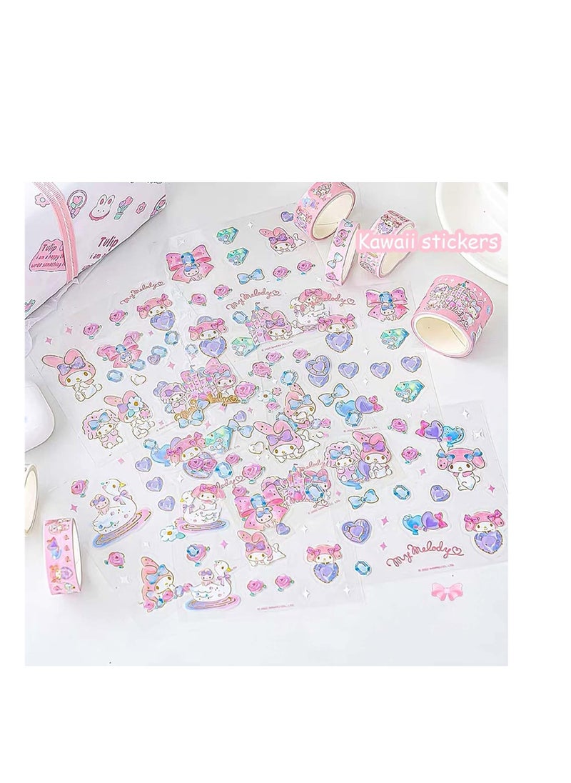 SYOSI Cute Washi Tape Set, 6 Rolls + 8 PCS Kawaii Animals Gold Foil Decorative Masking Tape for Journaling, Scrapbooking, Kids DIY Crafts, Aesthetic Supplies, Planners, Bullet Journal  - Image 4