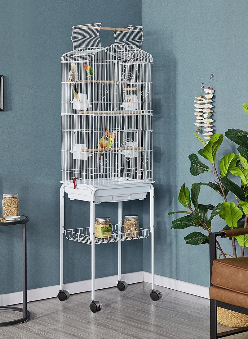 Egardenkart Egardenkart® Open Play Top Bird cage with Rolling Stand for Cockatiel Sun Conure Parakeet (Black)  - Image 2