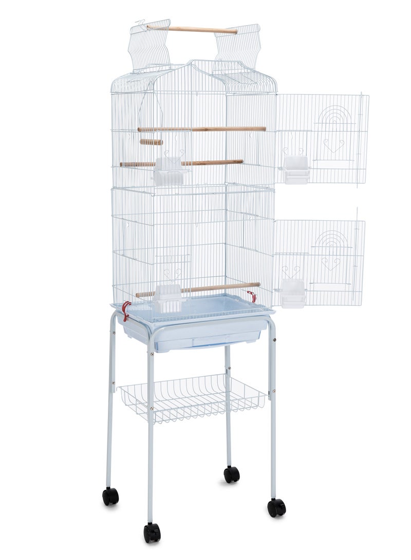 Egardenkart Egardenkart® Open Play Top Bird cage with Rolling Stand for Cockatiel Sun Conure Parakeet (Black)  - Image 1