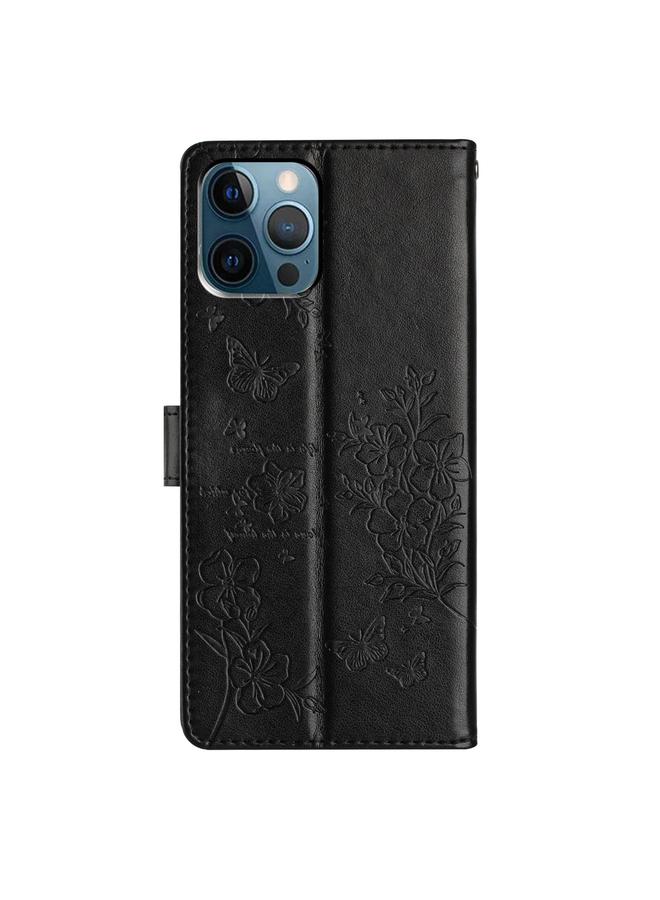 Zaboon Case For iPhone 12 Pro Max Butterflies and Flowers Leather Phone Case - Image 3