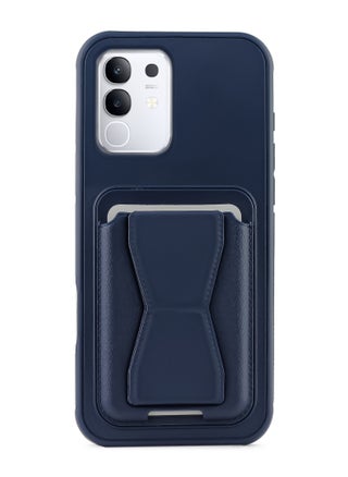Leather back cover with card wallet Foldable Shockpoof Case compatible with Vivo Y29 4G (Blue) - pzsku/Z5E1FAFCC2A66FFFE06A8Z/45/1748553065/e17165e9-7ccf-419b-983e-e87081c04ae9