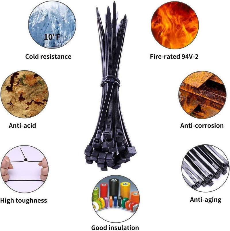 Nanlaohu 100PCS Nylon Cable Ties 150x2mm Cable Ties Self-Locking Nylon Small Zip Ties - Image 5