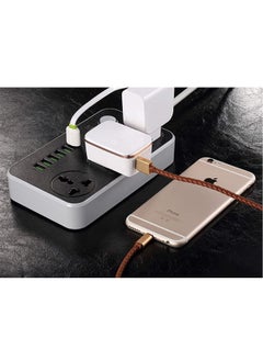 Generic Universal Power Strips 3 Way Outlets 6 USB Plug Ports Surge Protection Power Socket Switch with Wall mount Fast Charging with Fuse and Shutter Extension Lead  - Image 4