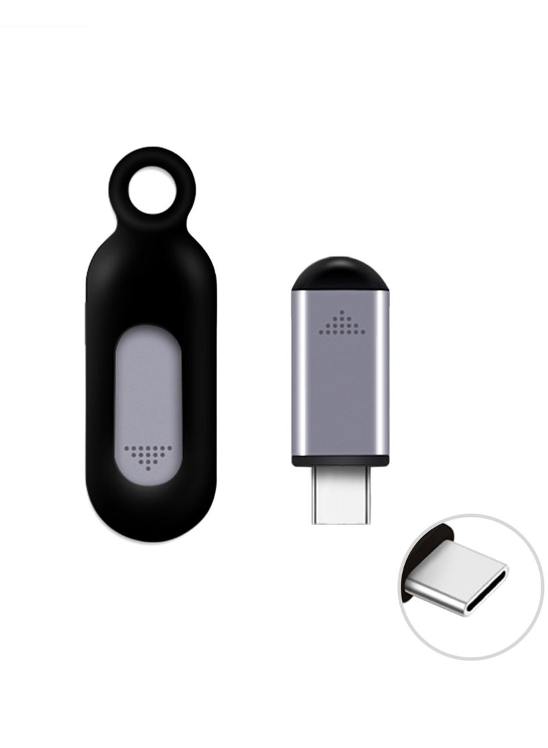 AROAQ Wireless Smart Phone Infrared Transmitter, Mini Remote Controller with Connector Replacement for Android Smartphone TV Air Conditioner Fan Camera Silver - Image 1