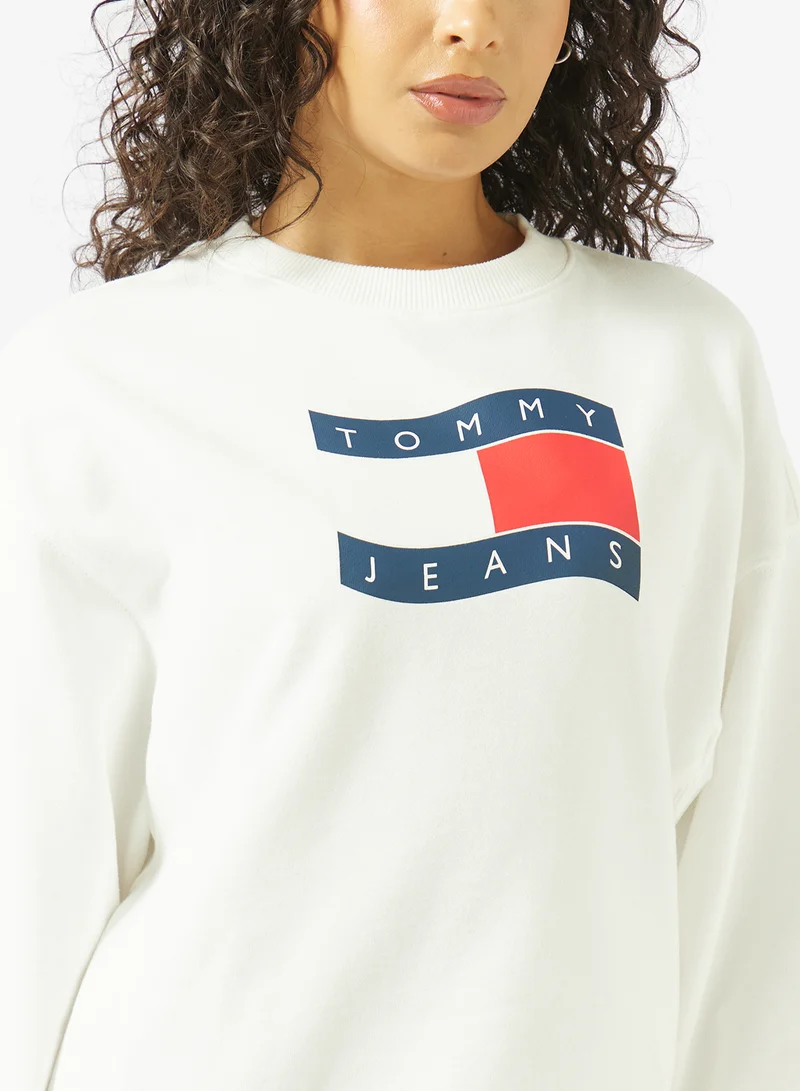 TOMMY JEANS  Logo Crew Neck Sweatshirt for Women | Best Price UAE