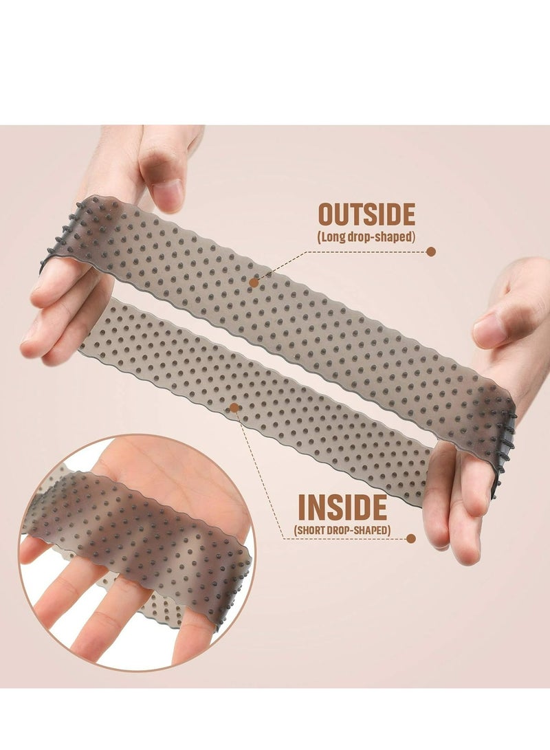 أوزيغالور 2 قطعة من حواف الوجه الصينية بالمطاط المرن مثبطة غير زينة، الحزام الرأسي الصيني المرن للتثبيت، حواف الوجه الصينية غير زينة، حواف الوجه الصينية دون شقوق، حواف الوجه الصينية القوية للرجال والنساء والرياضة واليوغا (أسود) - Image 3