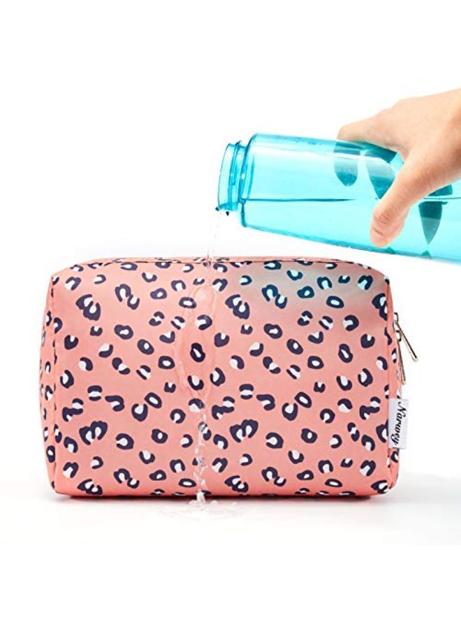 Narwey Makeup Bag Zipper Pouch Travel Cosmetic Organizer For Women And Girls (Large Leopard)  - Image 5