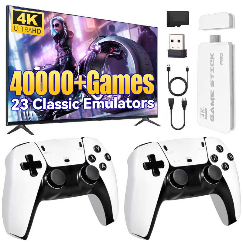 YunLone 2025 Upgraded Retro Gaming Console, 4K HDMI Video Game Consoles with 40,000+ Games & 23 Emulators, Plug and Play Video Gaming Stick (128G) - Image 1
