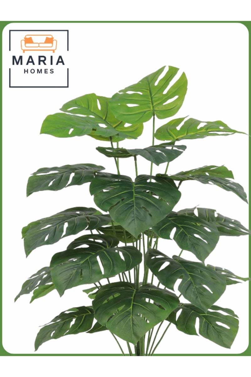 ماريا نبات مونستيرا صناعي 105 سم – نبات داخلي مزخرف في وعاء رمادي - Image 2