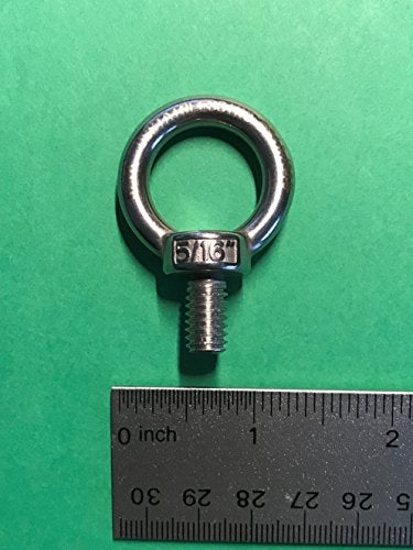 US STAINLESS 4 Pieces Stainless Steel 316 5/16" Lifting Eye Bolt 5/16" UNC Marine Grade Pitch of 18 - Image 2