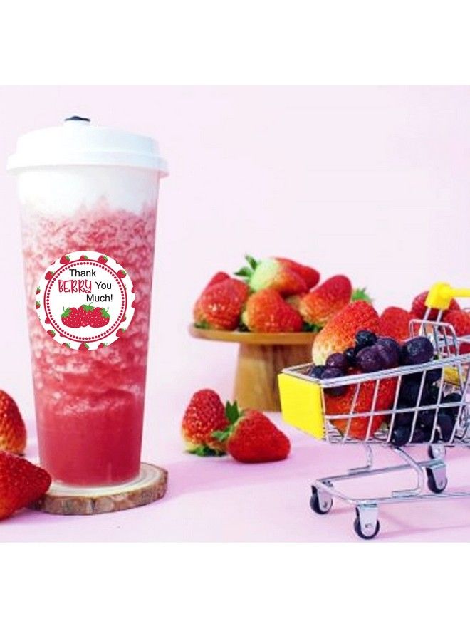 wootile Strawberry Thank You Sticker Labels 1.5 Inch Thank You Berry Much Stickers Sweet Strawberry Themed Birthday Party Favors Baby Shower Thank You Sticker Labels For Envelope Sealsgoodie 250 Pcs  - Image 3