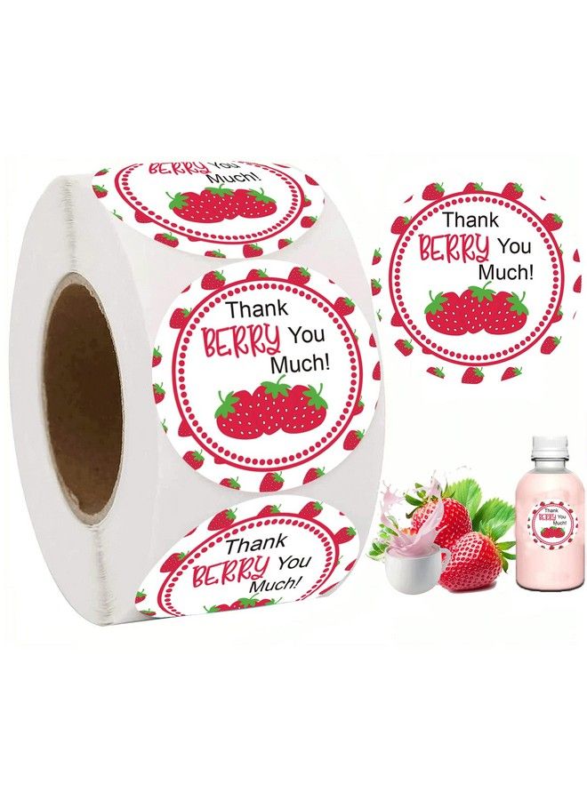 wootile Strawberry Thank You Sticker Labels 1.5 Inch Thank You Berry Much Stickers Sweet Strawberry Themed Birthday Party Favors Baby Shower Thank You Sticker Labels For Envelope Sealsgoodie 250 Pcs  - Image 2