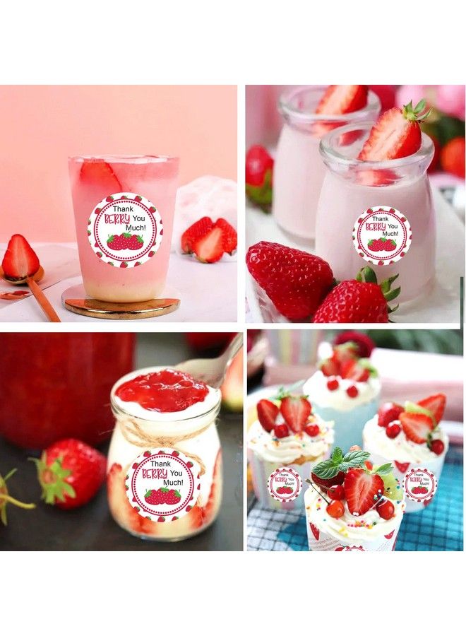 wootile Strawberry Thank You Sticker Labels 1.5 Inch Thank You Berry Much Stickers Sweet Strawberry Themed Birthday Party Favors Baby Shower Thank You Sticker Labels For Envelope Sealsgoodie 250 Pcs  - Image 4