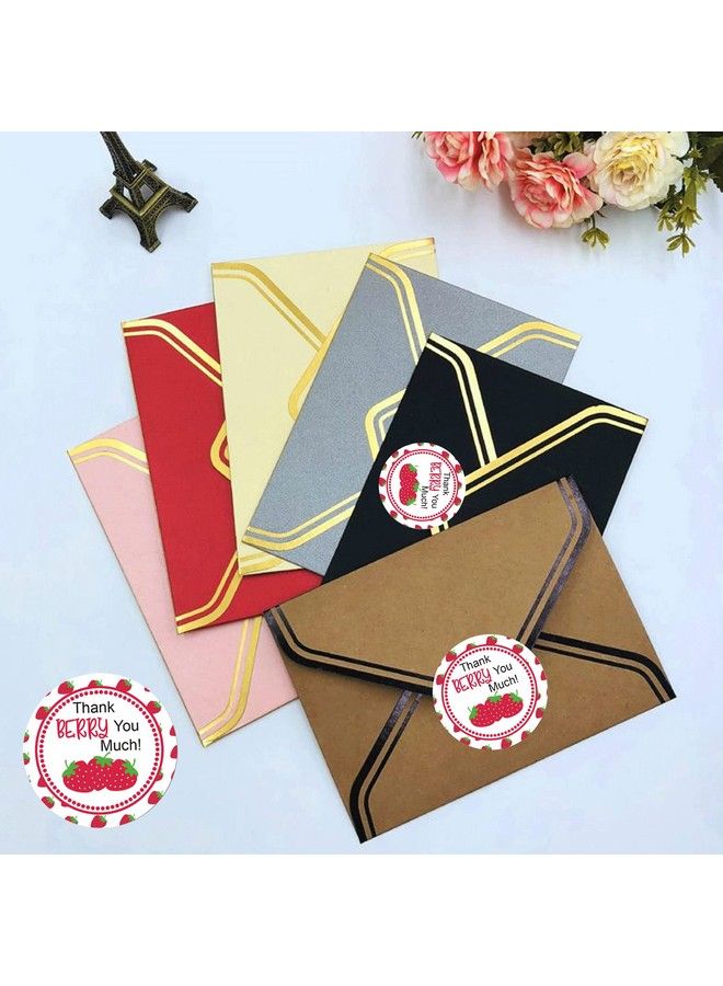 wootile Strawberry Thank You Sticker Labels 1.5 Inch Thank You Berry Much Stickers Sweet Strawberry Themed Birthday Party Favors Baby Shower Thank You Sticker Labels For Envelope Sealsgoodie 250 Pcs  - Image 5