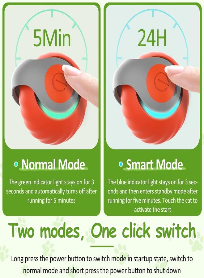 SORNEICDR Interactive Cat Toys for Indoor Cats, Smart Interactive Cat Toy Ball with Tail Automatic Kitten Toys for Bored Indoor Adult Cats Two Speed Adjustment (Orange) - Image 5
