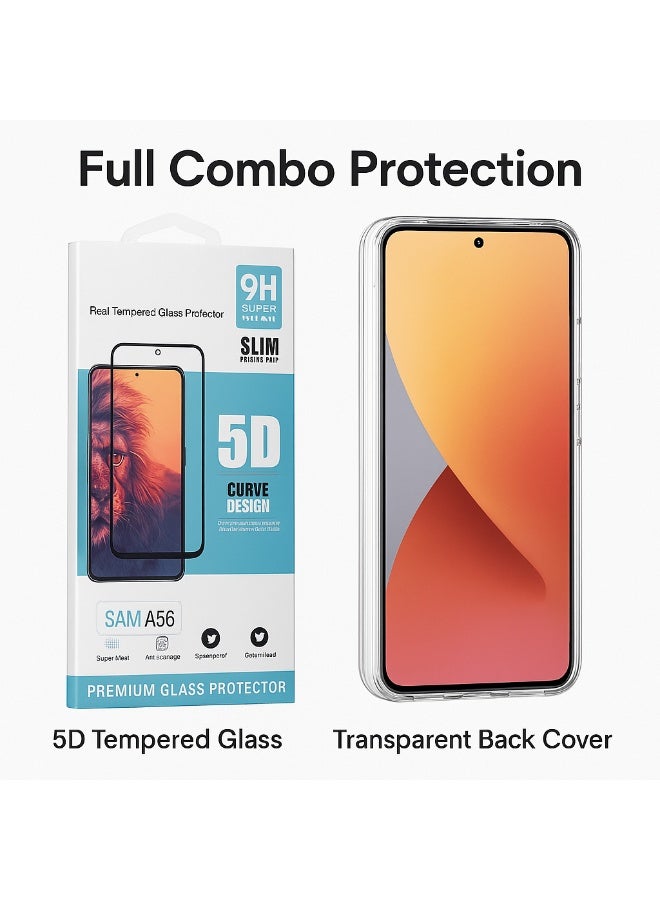 Screen Protector for Samsung Galaxy A56 / S24 FE – 5D Full‑Glue Tempered Glass, 9H Hardness, Black Edge, Anti‑Scratch, Case‑Friendly, Oleophobic Coating, HD Clarity - Image 3