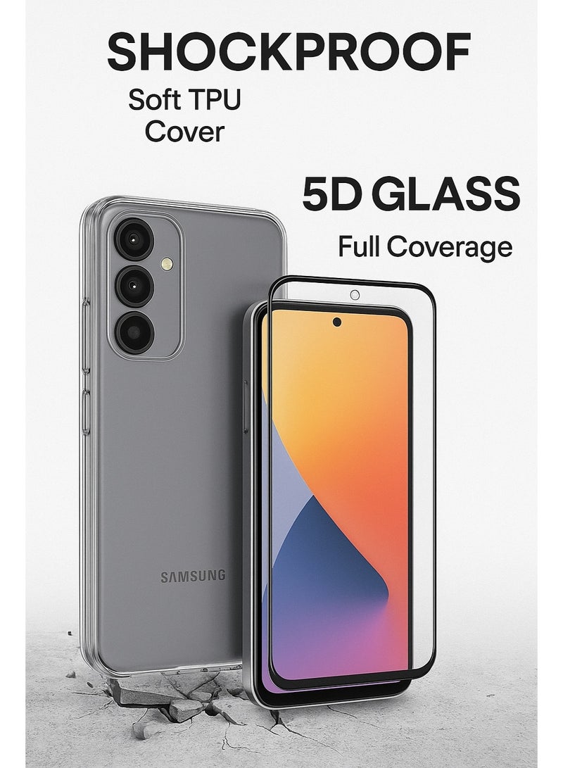 Screen Protector for Samsung Galaxy A56 / S24 FE – 5D Full‑Glue Tempered Glass, 9H Hardness, Black Edge, Anti‑Scratch, Case‑Friendly, Oleophobic Coating, HD Clarity - Image 2