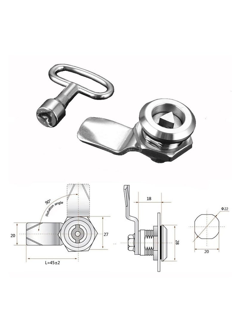 Generic - Electric Meter Box Latch High Quality Gas Meter Box Lock with Triangle Key Threaded Cam Lock Secure Your Valuables for Mailbox Cabinet and Furniture 2 Pack - Image 1