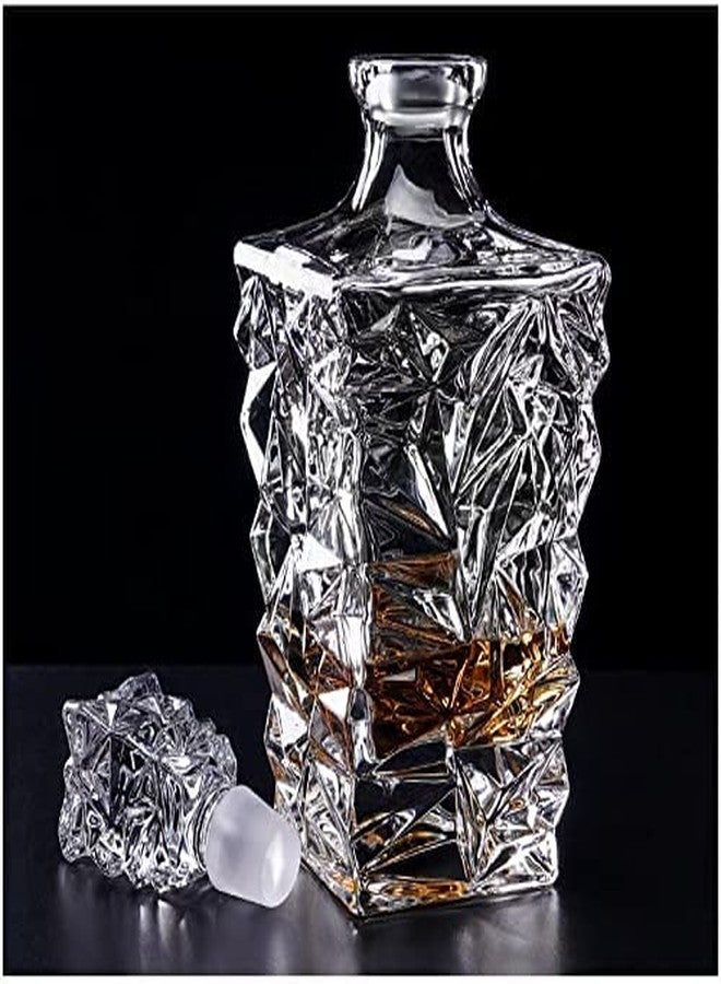 Vilon 850 ml Crystal Whiskey Decanter with Glass Stopper - Premium Spirit Decanter for Whisky, Scotch, Rum, Bourbon - Image 3