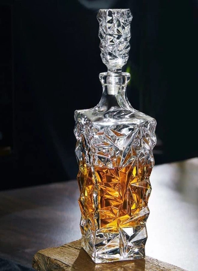 Vilon 850 ml Crystal Whiskey Decanter with Glass Stopper - Premium Spirit Decanter for Whisky, Scotch, Rum, Bourbon - Image 1