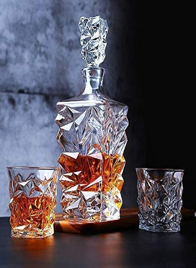 Vilon 850 ml Crystal Whiskey Decanter with Glass Stopper - Premium Spirit Decanter for Whisky, Scotch, Rum, Bourbon - Image 5
