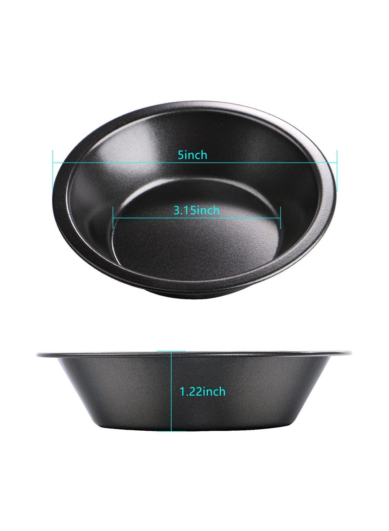 SYOSI SYOSI Round Mini Tart Tins Pie Dishes Quiche Pie Tart Tins Non-Stick Coating Quiche Baking Moulds Set of 6 (12.7x8x3cm) - Image 2