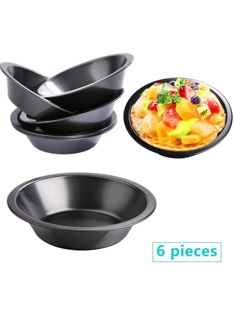 SYOSI SYOSI Round Mini Tart Tins Pie Dishes Quiche Pie Tart Tins Non-Stick Coating Quiche Baking Moulds Set of 6 (12.7x8x3cm) - Image 3