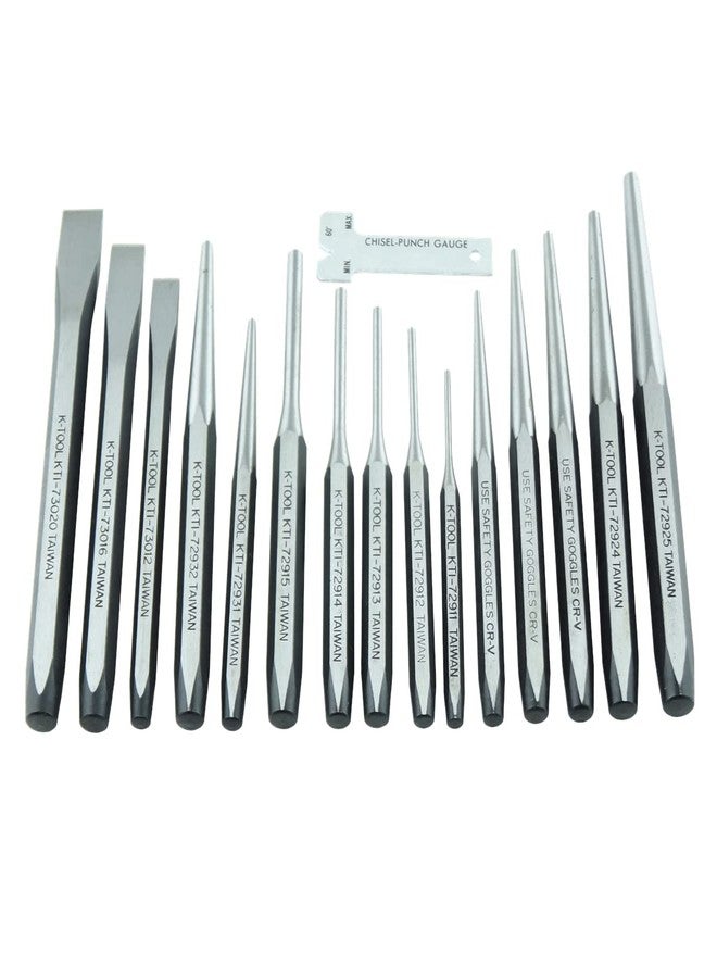 K-Tool International K Tool International PUNCH & CHISEL SET 15 PC. IN PLASTIC TRAY - Image 1