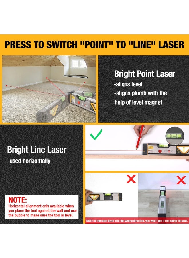 Prexiso 2 In 1 Laser Level With 100 Feet Point And 30 Feet Line Magnetic Leveler For Construction Home Renovation  - Image 2