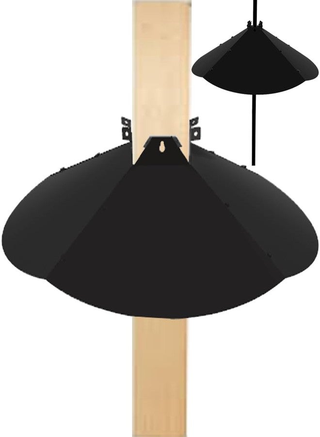 Pirateant 24 Inch Metal Squirrel Baffle,Adjustable Opening Size, for Up to 4x4 Wide Wooden Post,Squirrel Baffle for Bird Feeders Without Removing Bird Feeder Poles Or Shepherd's Hooks.Deep Black 1Pack - Image 1