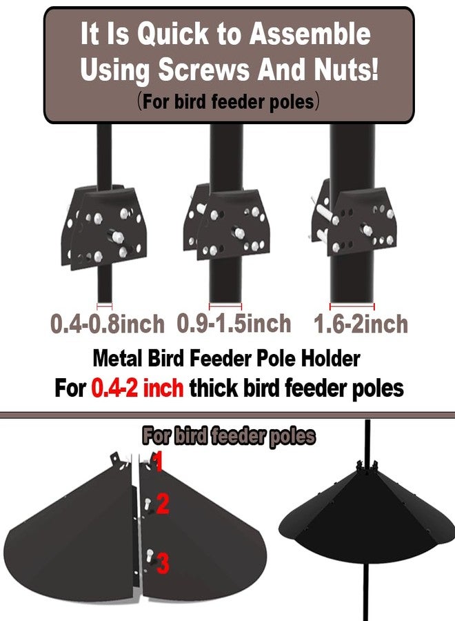 Pirateant 24 Inch Metal Squirrel Baffle,Adjustable Opening Size, for Up to 4x4 Wide Wooden Post,Squirrel Baffle for Bird Feeders Without Removing Bird Feeder Poles Or Shepherd's Hooks.Deep Black 1Pack - Image 5
