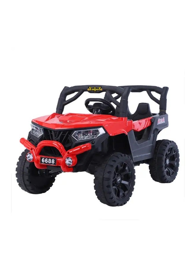 السرعوف الذهبية سيارة كهربائية للأطفال بنظام دفع رباعي (4WD) مخصصة للطرق الوعرة – سيارة مزودة بجهاز تحكم عن بُعد وخاصية التأرجح، وبطارية قابلة للشحن، وموسيقى، وأضواء LED (مناسبة للأطفال من عمر 3 سنوات فما فوق) - Image 2