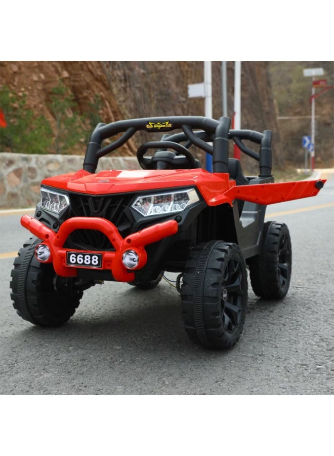 السرعوف الذهبية سيارة كهربائية للأطفال بنظام دفع رباعي (4WD) مخصصة للطرق الوعرة – سيارة مزودة بجهاز تحكم عن بُعد وخاصية التأرجح، وبطارية قابلة للشحن، وموسيقى، وأضواء LED (مناسبة للأطفال من عمر 3 سنوات فما فوق) - Image 4