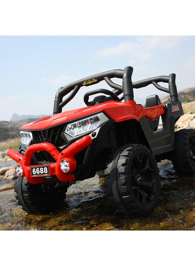 السرعوف الذهبية سيارة كهربائية للأطفال بنظام دفع رباعي (4WD) مخصصة للطرق الوعرة – سيارة مزودة بجهاز تحكم عن بُعد وخاصية التأرجح، وبطارية قابلة للشحن، وموسيقى، وأضواء LED (مناسبة للأطفال من عمر 3 سنوات فما فوق) - Image 3