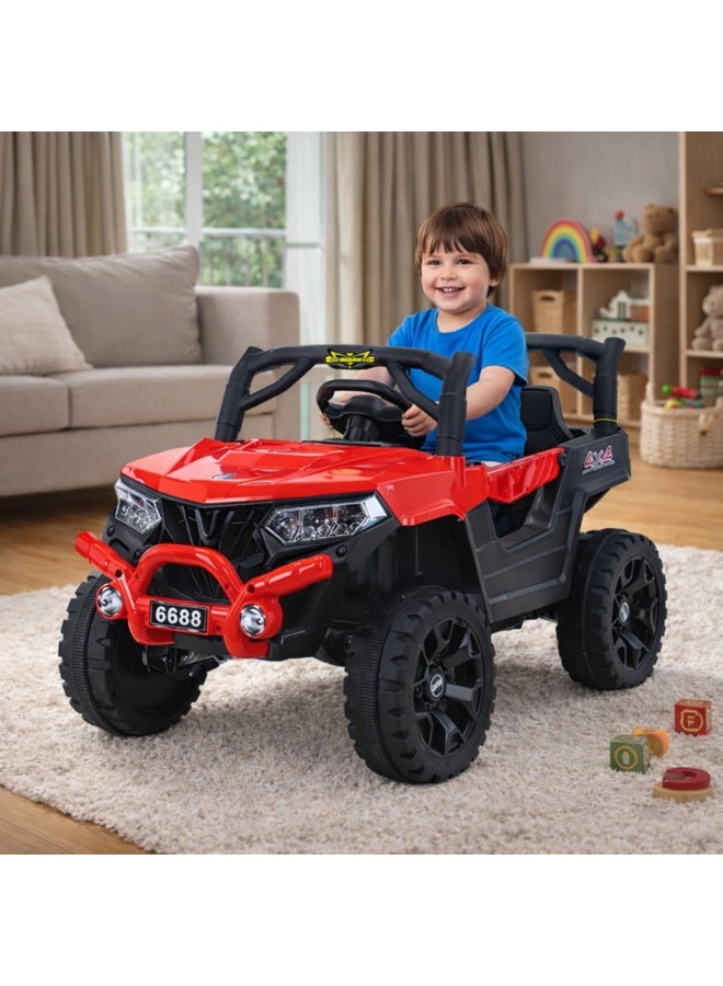 السرعوف الذهبية سيارة كهربائية للأطفال بنظام دفع رباعي (4WD) مخصصة للطرق الوعرة – سيارة مزودة بجهاز تحكم عن بُعد وخاصية التأرجح، وبطارية قابلة للشحن، وموسيقى، وأضواء LED (مناسبة للأطفال من عمر 3 سنوات فما فوق) - Image 5