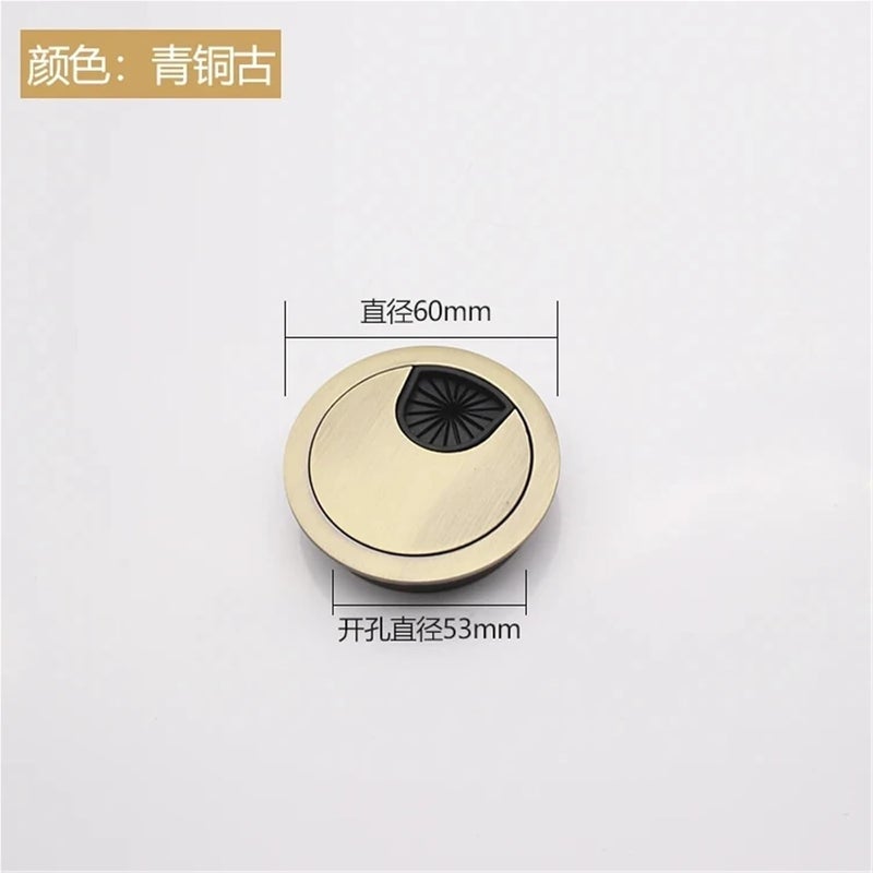 Gold Bronze 53mm Zinc Alloy Desk Grommet 10 Pcs Cable Hole Cover for Cable Management - Image 3