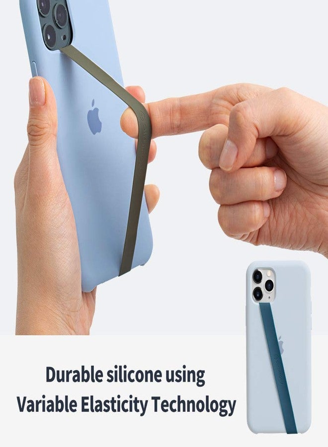 Sinjimoru Silicone Stretching Strap as Phone Grip Holder, Slim Grip Tape for iPhone Case, Secure Phone Strap as Cell Phone Holder. Sinji Loop Grey - Image 2