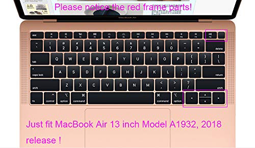 UHamn Korean Language Keyboard Cover Protective Skin Compatible with MacBook Air 13 inch with Retina Display Model A1932, 2018 Release (not Compatible for Old Version MacBook Air 13" A1369 & A1466) - Image 2