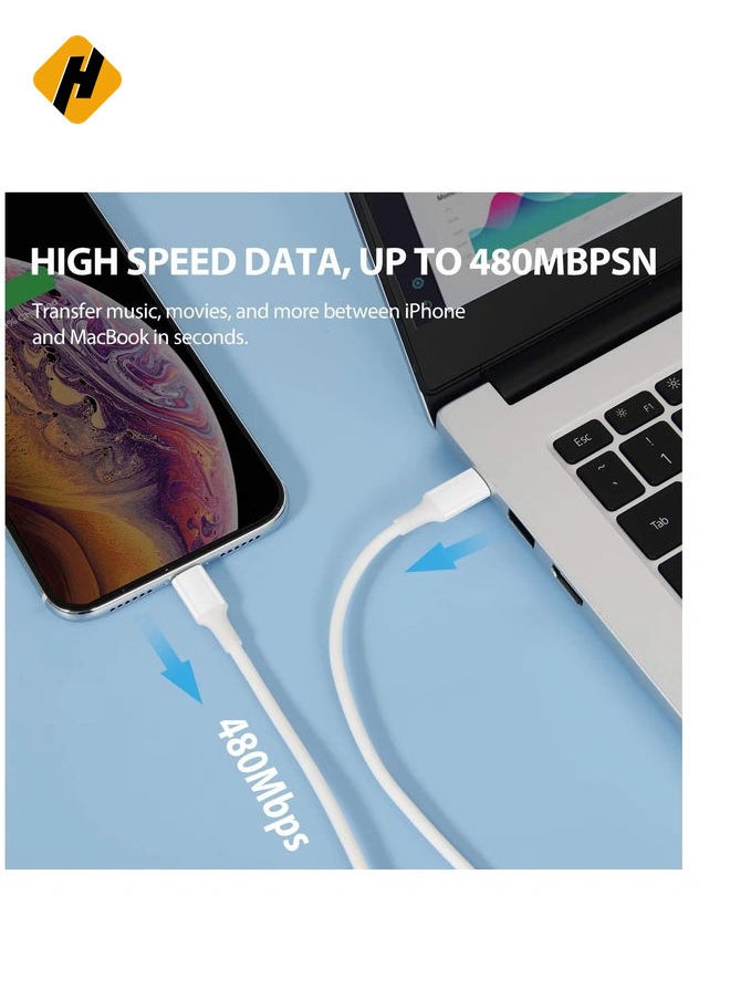 HuHa - USB C to Lightning Cable 2Pack 3FT [Apple MFi Certified] iPhone 11 Lightning to USB-C Fast Charging Cable Compatible iPhone 12 11/11 Pro/11 Pro Max/X/XS/XR/XS Max/8/8 Plus, Supports Power Delivery - Image 1