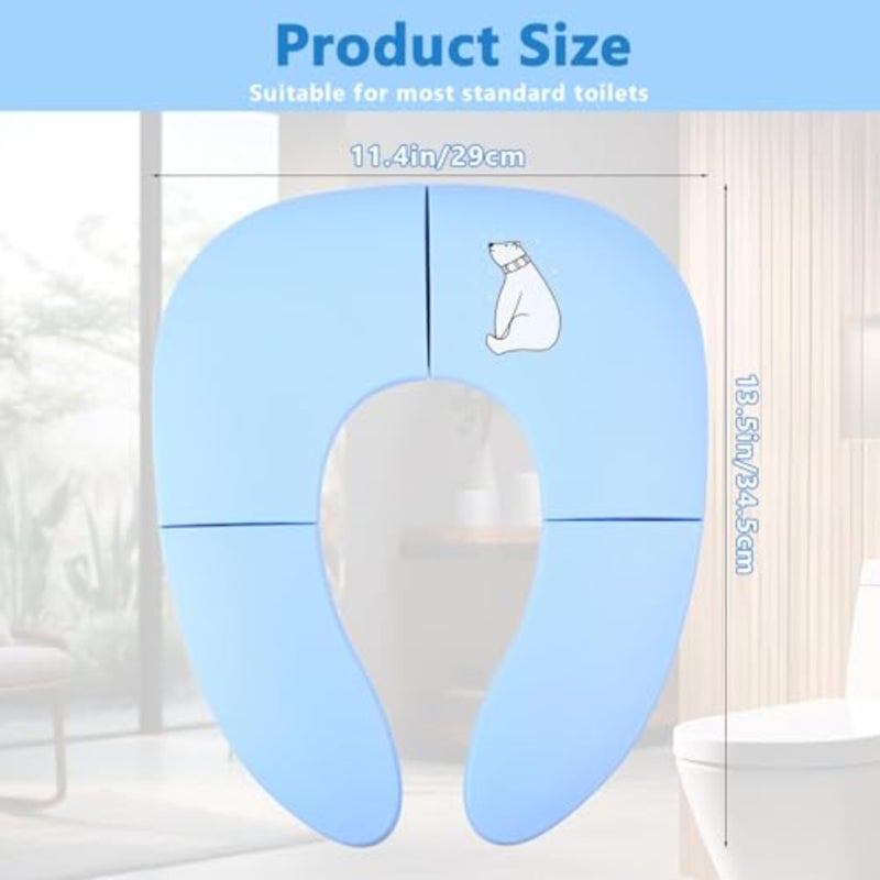 Foldable Potty Training Seat for,Portable Baby Toilet Seat with Non-Slip Base and Ergonomic Handles, Universal Fit for Round/Oval Toilets, Includes Carry Bag for Travel - Image 5