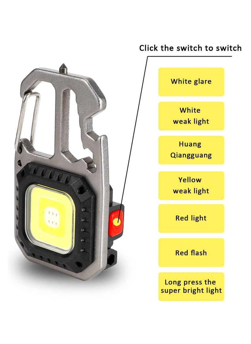 TIGER Mini LED Flashlight Keychain Light – Portable Micro Keychain Bottle Opener with LED Lantern, Folding Bracket & Outdoor Mini Searchlight – Compact, Lightweight & Versatile for Camping, Hiking, Travel & Everyday Use  - Image 3