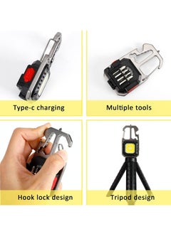 TIGER Mini LED Flashlight Keychain Light – Portable Micro Keychain Bottle Opener with LED Lantern, Folding Bracket & Outdoor Mini Searchlight – Compact, Lightweight & Versatile for Camping, Hiking, Travel & Everyday Use  - Image 4