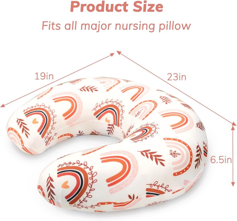 Pea Pod Nursing Pillow Cover - Rainbow Design - Image 4