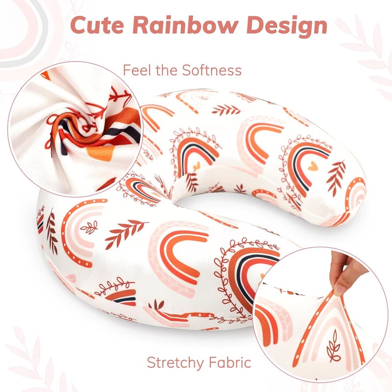 Pea Pod Nursing Pillow Cover - Rainbow Design - Image 2