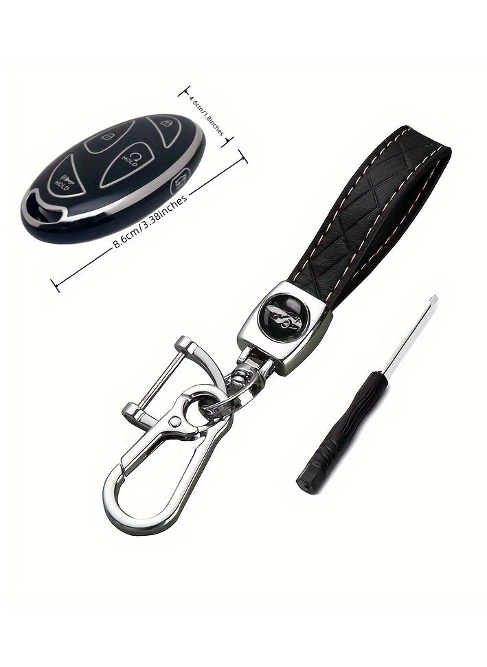 Protective Shell Case For Hyundai 2023-2024 Ioniq 6/Grandeur/GN7/KONA/Elantra/Sonata TPU Key Fob Cover with Keychain