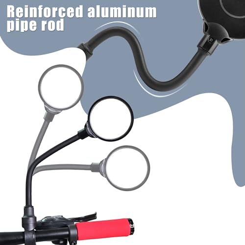 Newlight66 Bike Mirror, Adjustable Handlebar Rear View Mirrors For Mountain Road Bike Bicycle Electric Motorcycle (Black-2PC) - Image 2