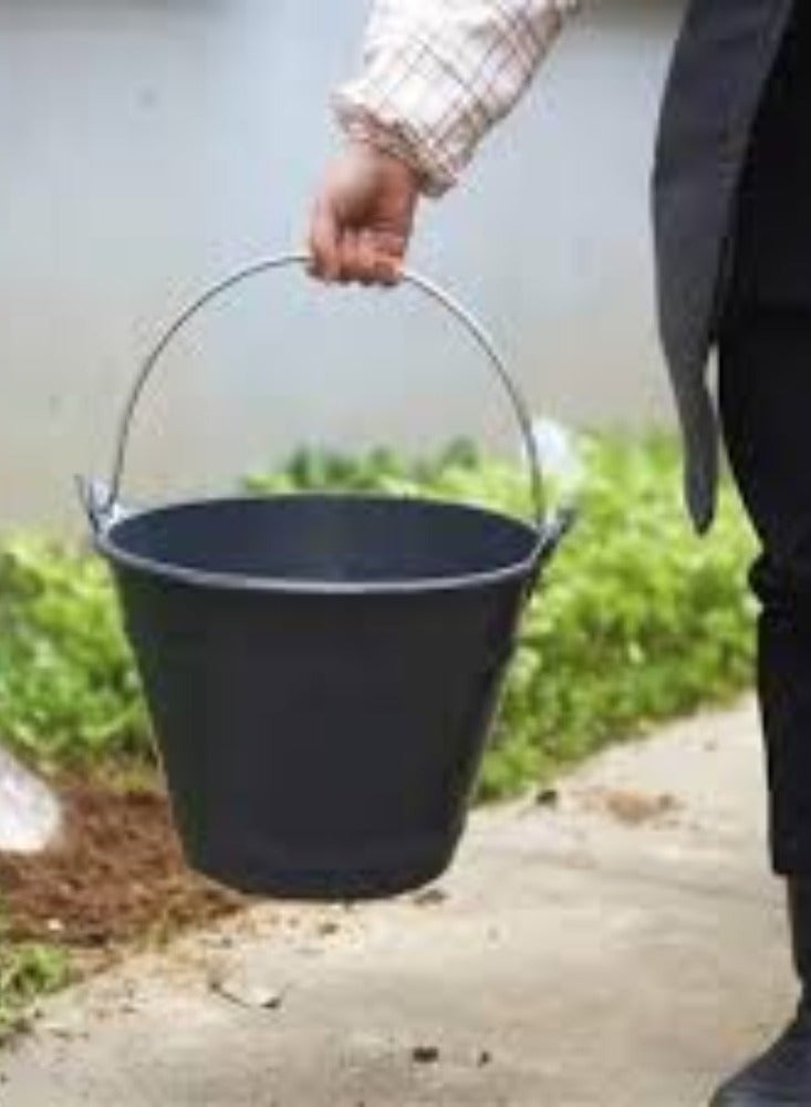 KNP KNP Construction PVC plastic bucket in black is a versatile and durable container designed for various construction and industrial purposes. - Image 2