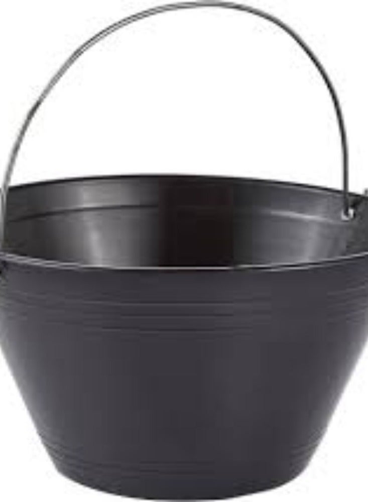 KNP KNP Construction PVC plastic bucket in black is a versatile and durable container designed for various construction and industrial purposes. - Image 1