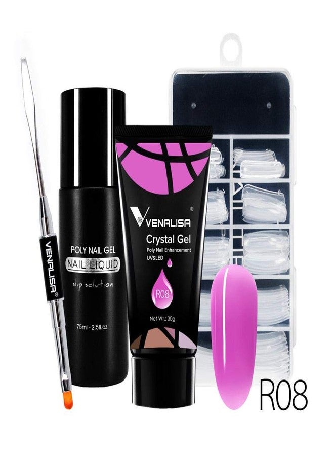 VENALISA Nail Poly Extension Gel, Builder Gel, Nail Thickening, Acrylic Nail Design, Easy to DIY at Home Poly Nail Gel 30g, Slip solution 75ml, Nail tip Mold 4pcs Set (R08) - Image 2
